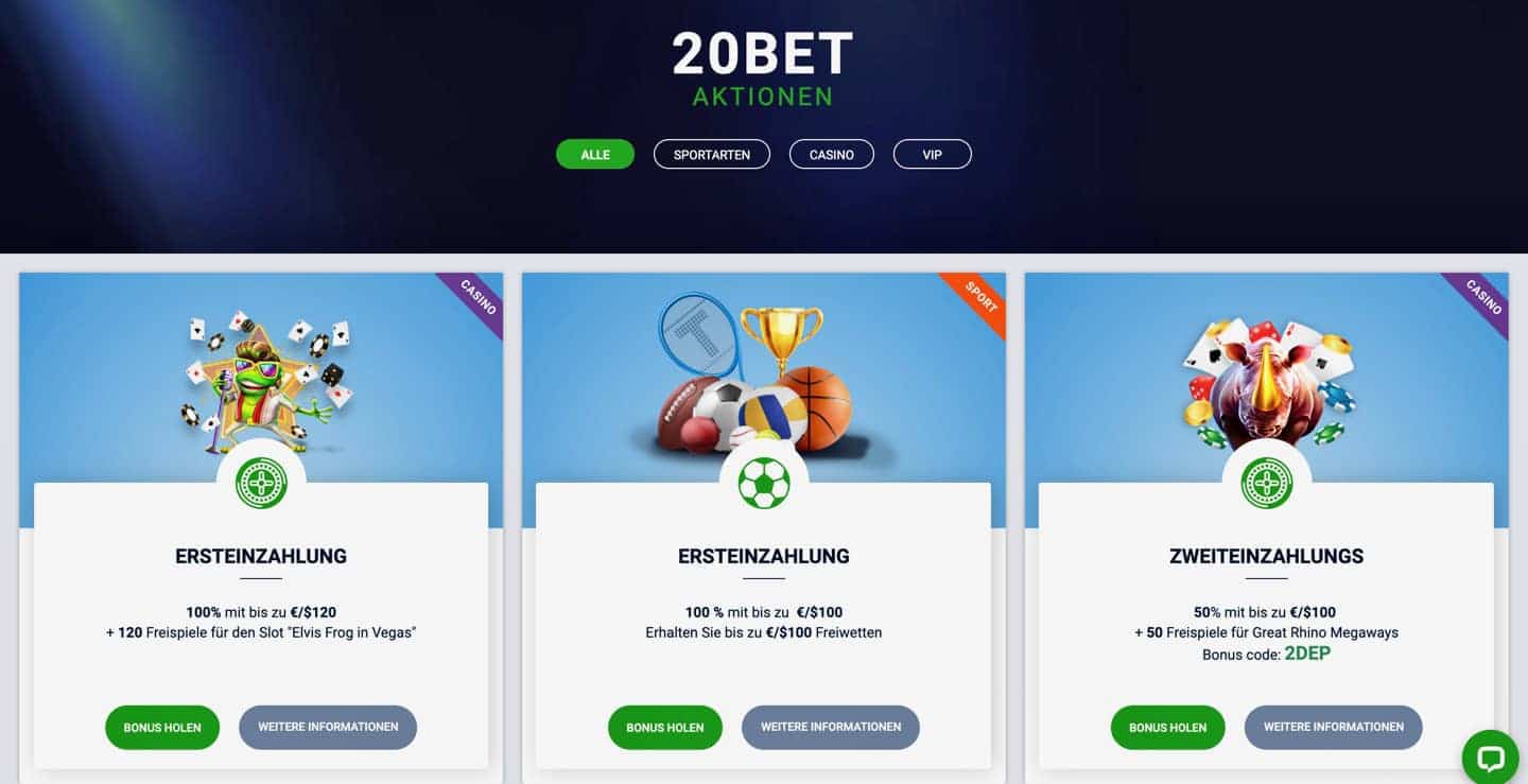 20Bet Sportwetten Bonus Test