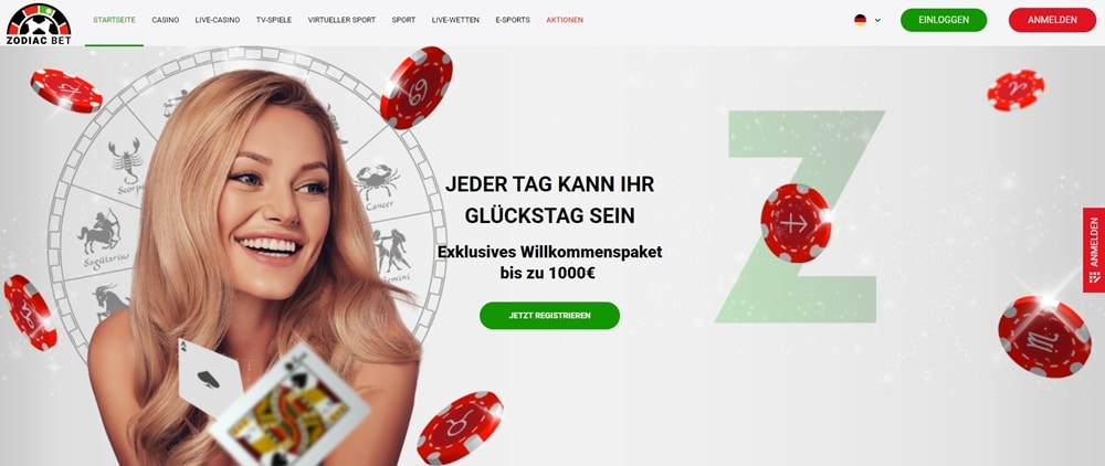 Zodiac Bet Login Anmeldung Registrierung